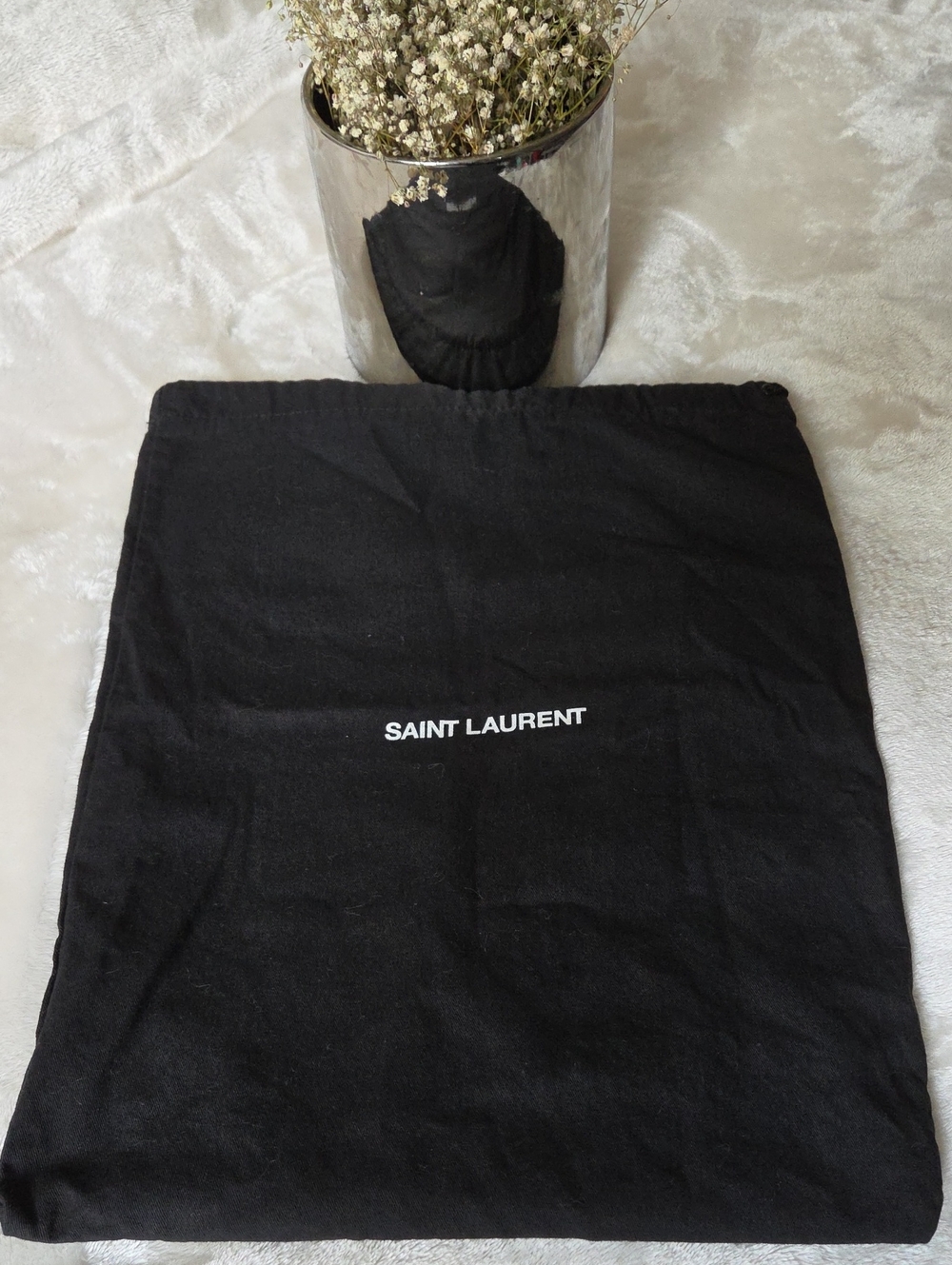 Saint Laurent Black Cotton Dust Bag.